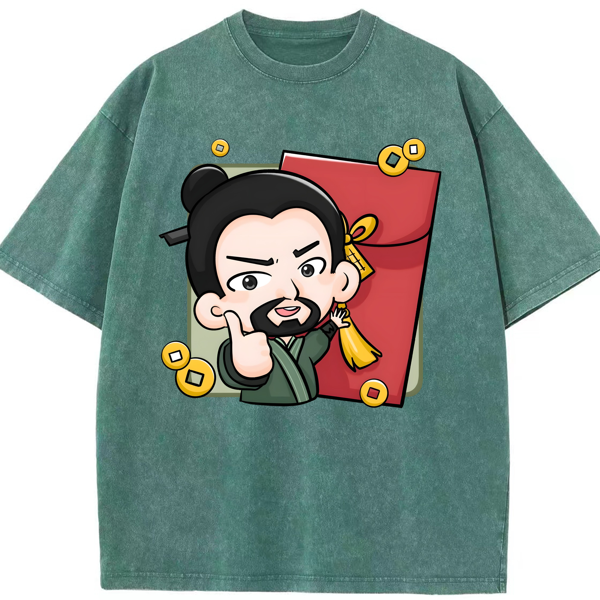 （画像用） Ne Zha 2 ナタ 魔童の大暴れ 綿100% ヴィンテージ風 半袖Tシャツ（フロントプリント）
